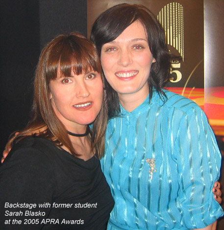 Backstage with Sarah at the APRA awards 2005